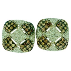 4ct Round Cut Diamond Halo Earrings in 18k White Gold