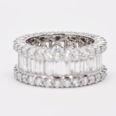Natural Diamond 5.01 carats 18KT White Gold Baguette Full Eternity Band Ring