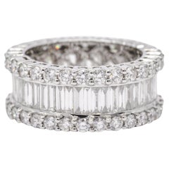 Diamante natural 5,01 quilates Anillo de oro blanco de 18 quilates con diamante baguette