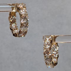 Natürlicher Diamant 8,10ct Inside Out Hoop Ohrringe, 18k Gelbgold