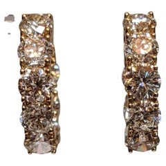 Natürlicher Diamant 8,10ct Inside Out Hoop Ohrringe, 18k Gelbgold