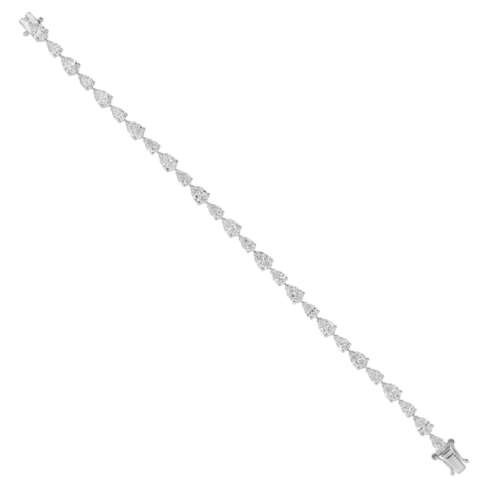 8.98 Ct Natural Diamond Tennis Bracelet, 18K White Gold jewelry, HRD Certified