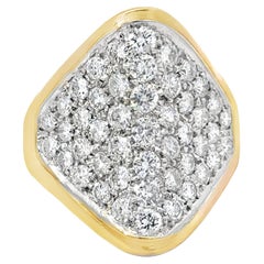 Cocktailring aus 14 Karat Gelbgold mit natürlichem Diamant