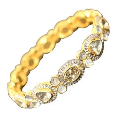 Natural Diamond And Polki Bracelet For Her 925 Sterling Silver Beautiful Gift.