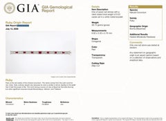 GIA Certified Burma Ruby and Diamond Statement Bracelet in Platinum