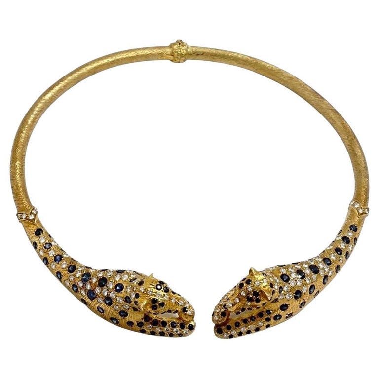 Leopard Masai Choker in Gold