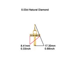 Natural Diamond Ankh Cross 0.03ct Solid Gold Necklace