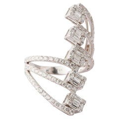 Natural diamond Baguette ring in 14k gold