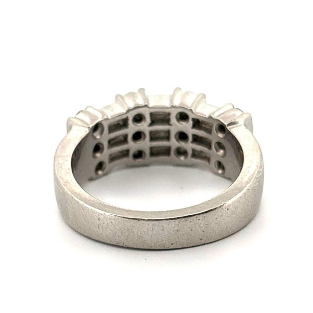 Women's Natural Diamond Baguette Round Channel Platinum GEMLOK VS, F 1.60CTW Band Ring For Sale