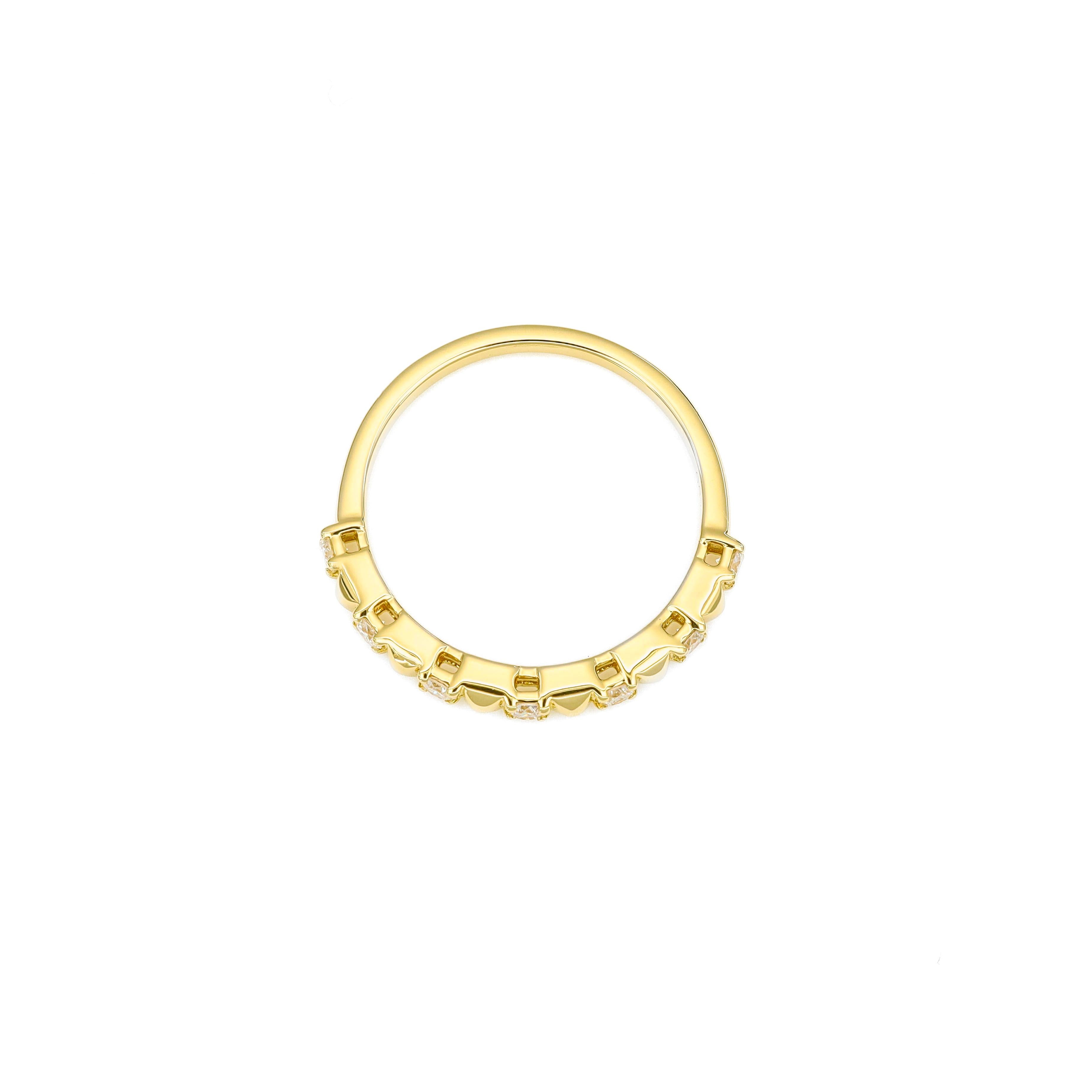 Anillo de diamantes naturales 0,26 quilates Anillo de aniversario de oro blanco de 18 quilates Moderno en venta