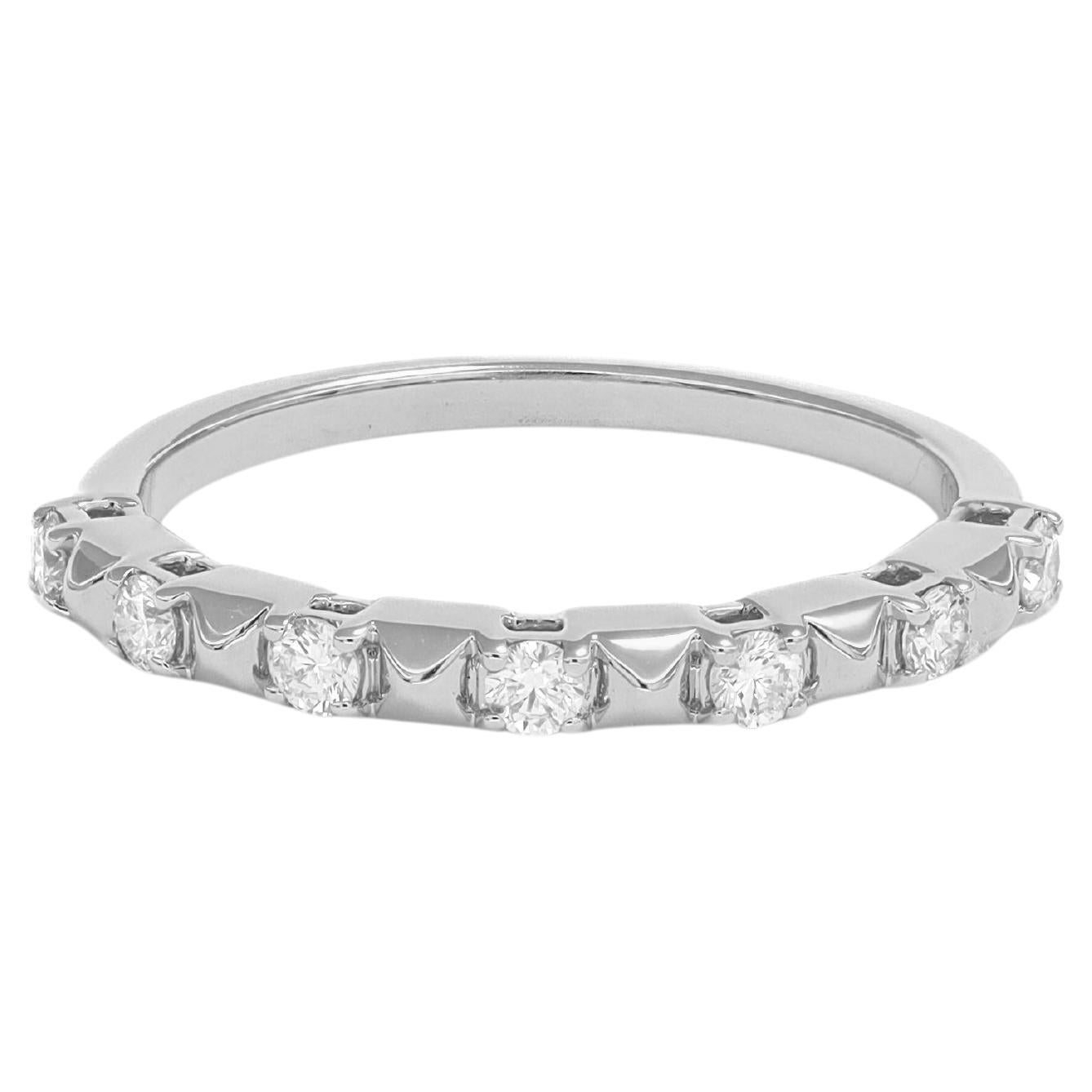Natural Diamond Band 0.26 carats 18 Karats White Gold Anniversary Band