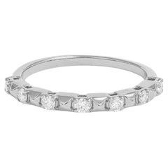 Anneau d'anniversaire en or blanc 18 carats et diamant naturel 0,26 carat