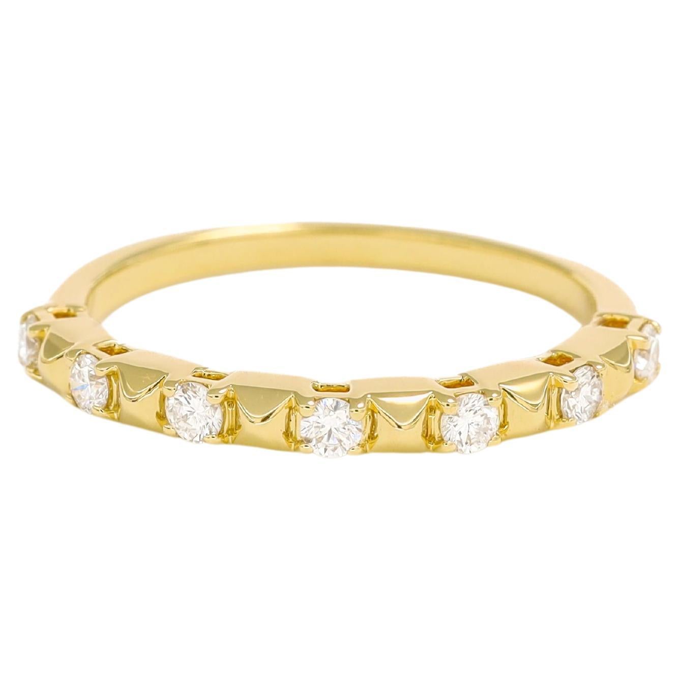 Natural Diamond Band 0.25 carats 18 Karats Yellow Gold Anniversary Band  For Sale