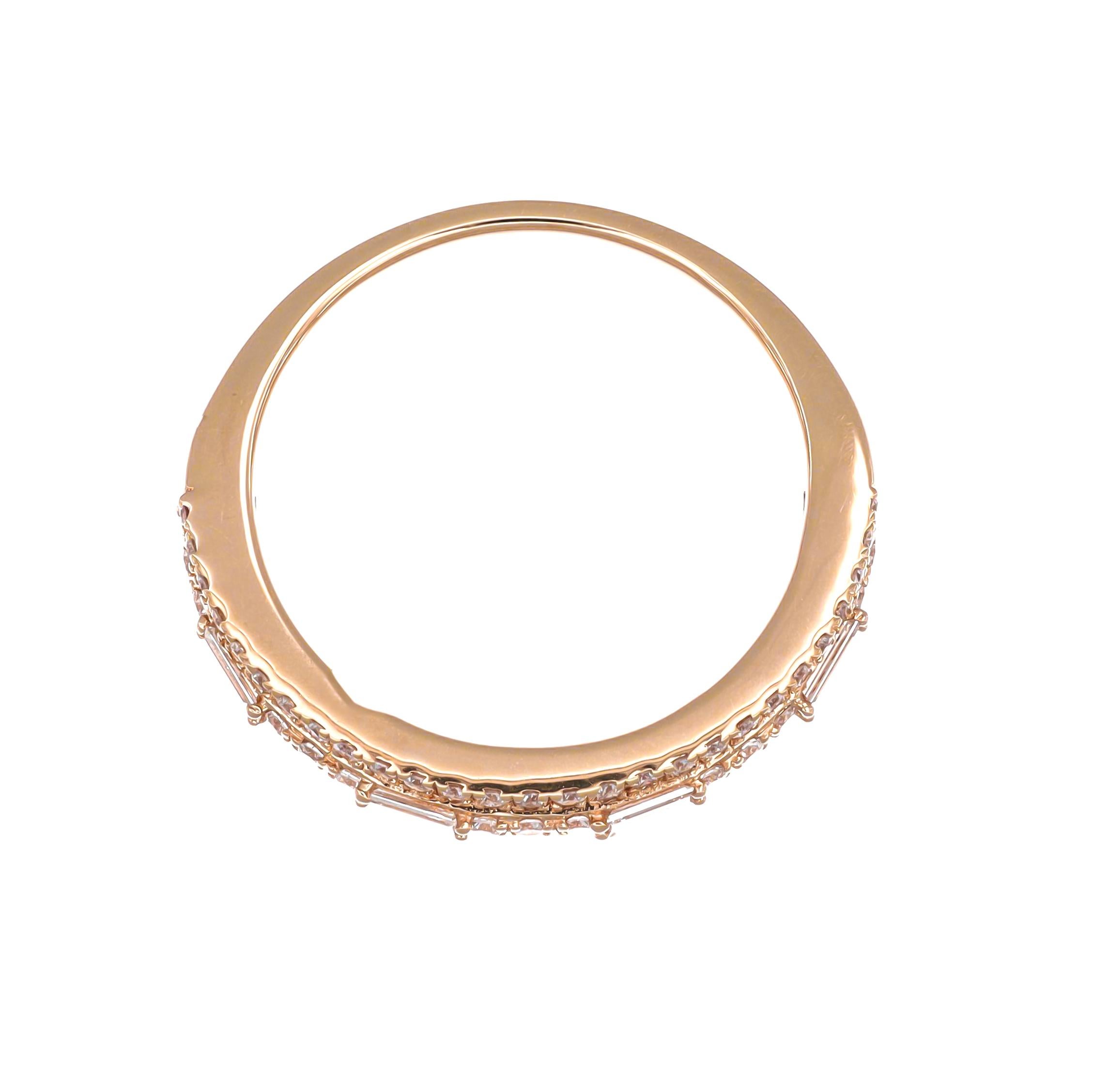 Verlobungsring aus 18 Karat Roségold mit natürlichem Diamantband 0,51 Karat (Rundschliff) im Angebot