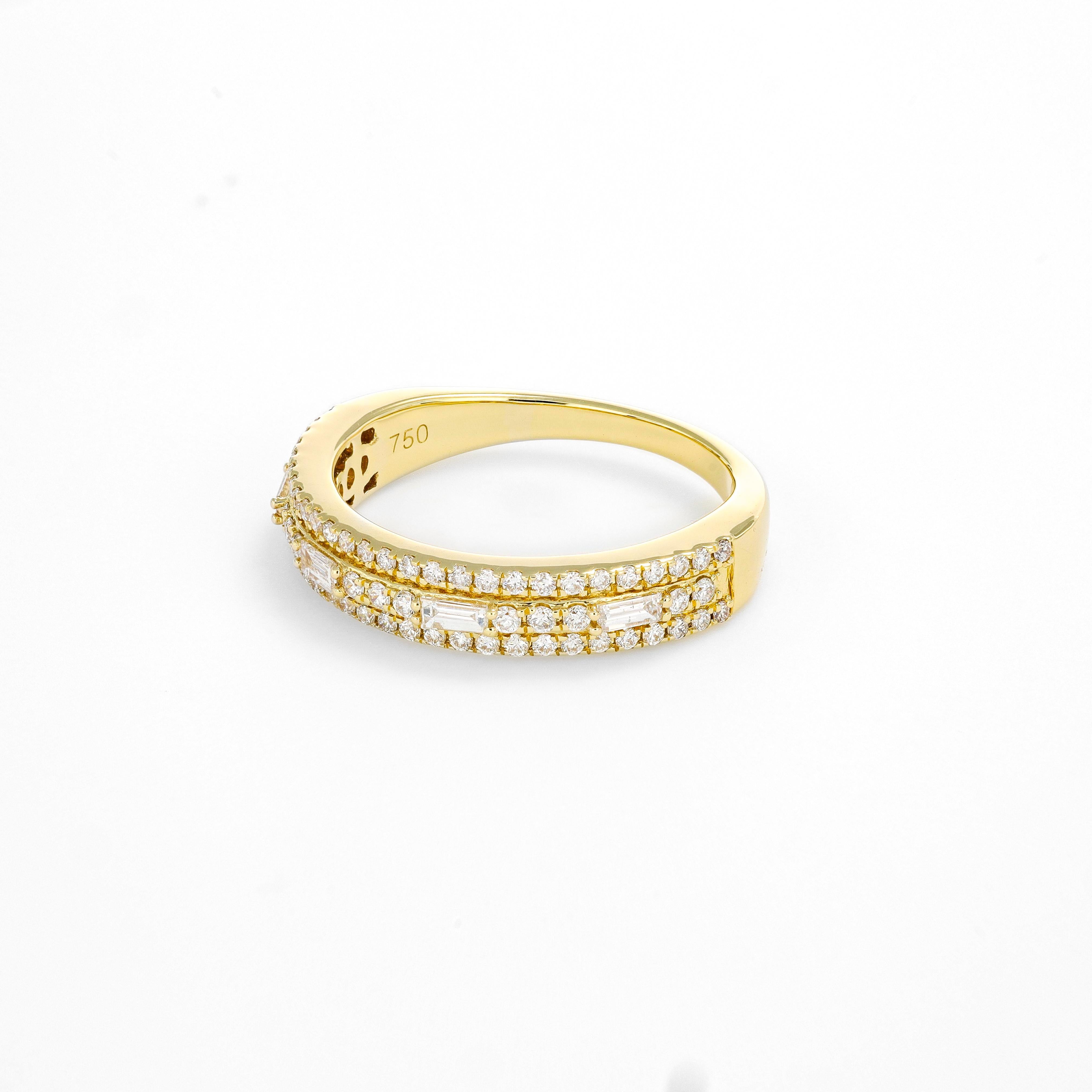 Verlobungsring aus 18 Karat Roségold mit natürlichem Diamantband 0,51 Karat im Angebot 3