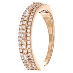 Natural Diamond Band 0.51 Carat 18 Karat Rose Gold Engagement Band Ring
