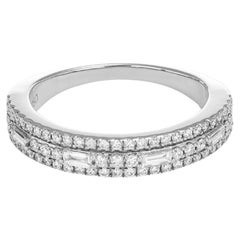 Natural Diamond Band 0.51 Carat 18 Karat White Gold Engagement Band Ring