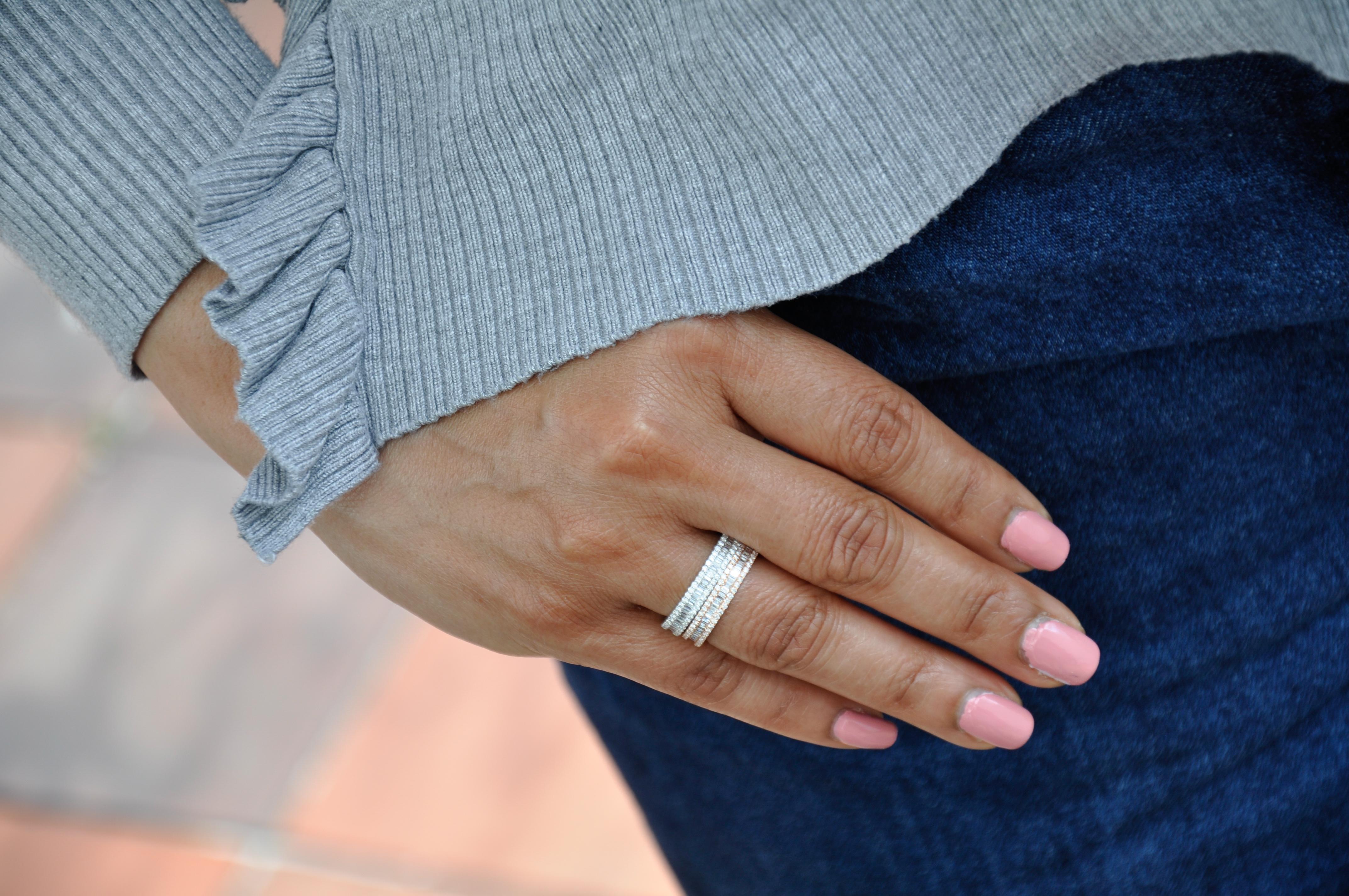 Anneau d'éternité en or blanc 18 carats avec diamants naturels de 1,00 carat  Pour femmes en vente