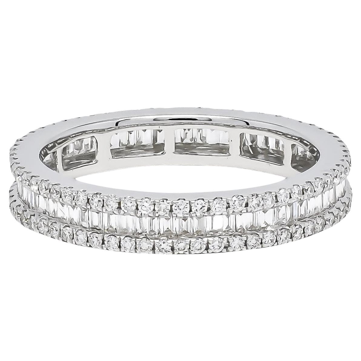 Natürlicher Diamantring 1,00 Karat Weißgold 18 Karat Weißgold Voll-Eternity-Ring