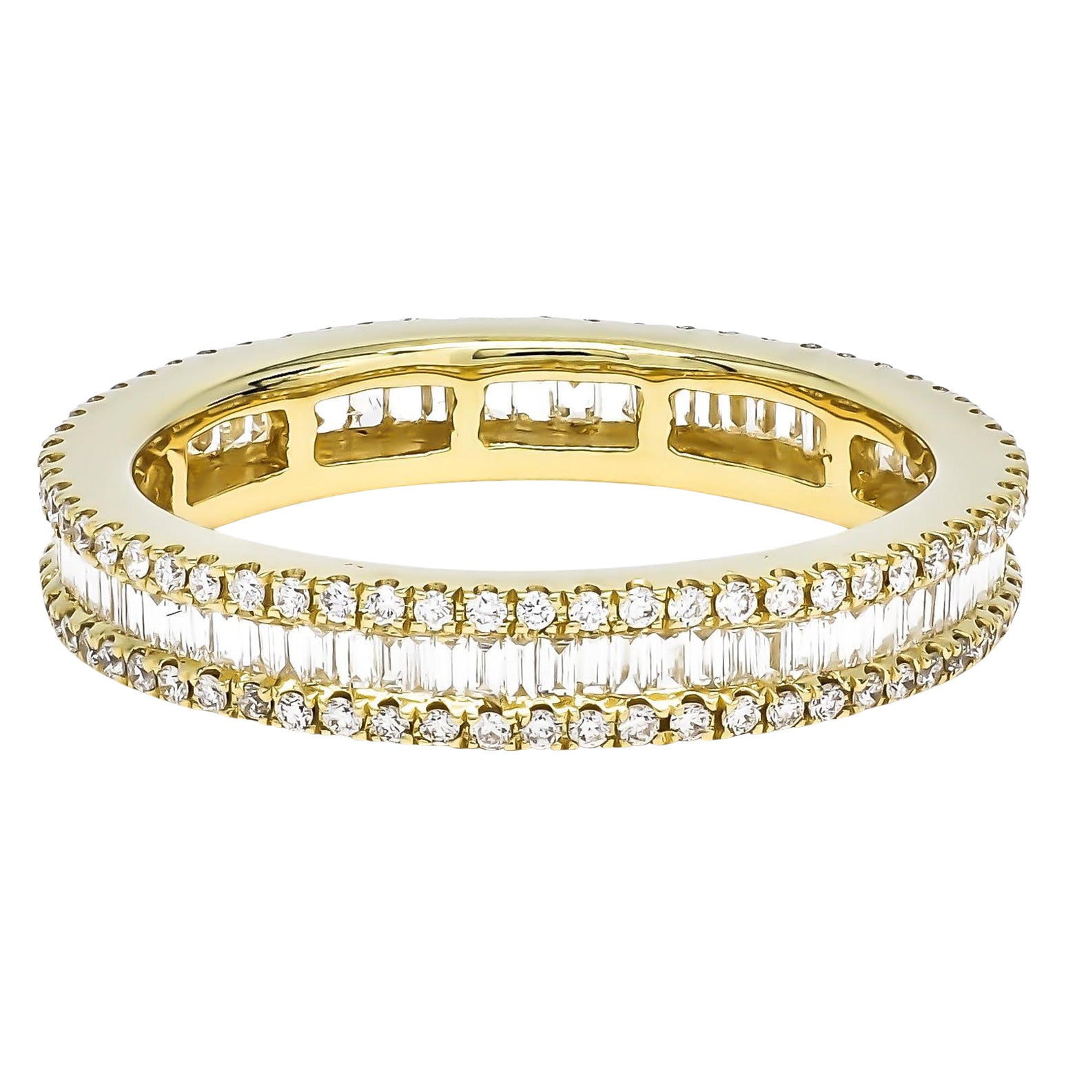 Natural Diamond Band 0.85 cts 18 Karat Yellow Gold Full Eternity Band Ring