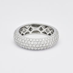 Natural Diamond Band 1.20 cts 18 Karat White Gold Diamond Modern Statement Ring