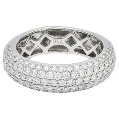 Moderner Statement-Ring mit natürlichem Diamantband, 1,25 Karat 18 Karat Weißgold Diamant