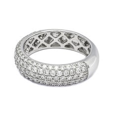 Natural Diamond 1.25CT 18 Karat White Gold Diamond Anniversary Band Ring