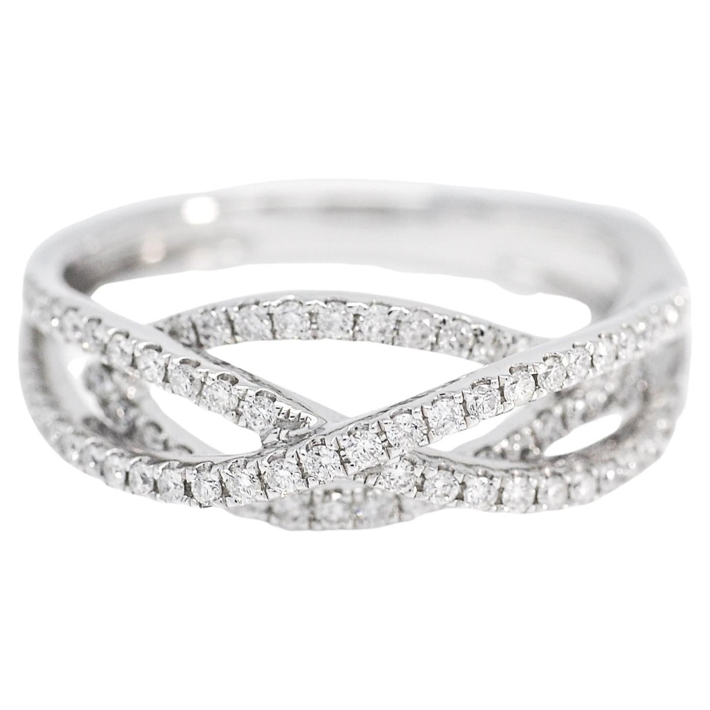 Im Angebot: Natürlicher Diamantring, 18KT Weißgold Statement-Ring, moderner Diamantring  () 2