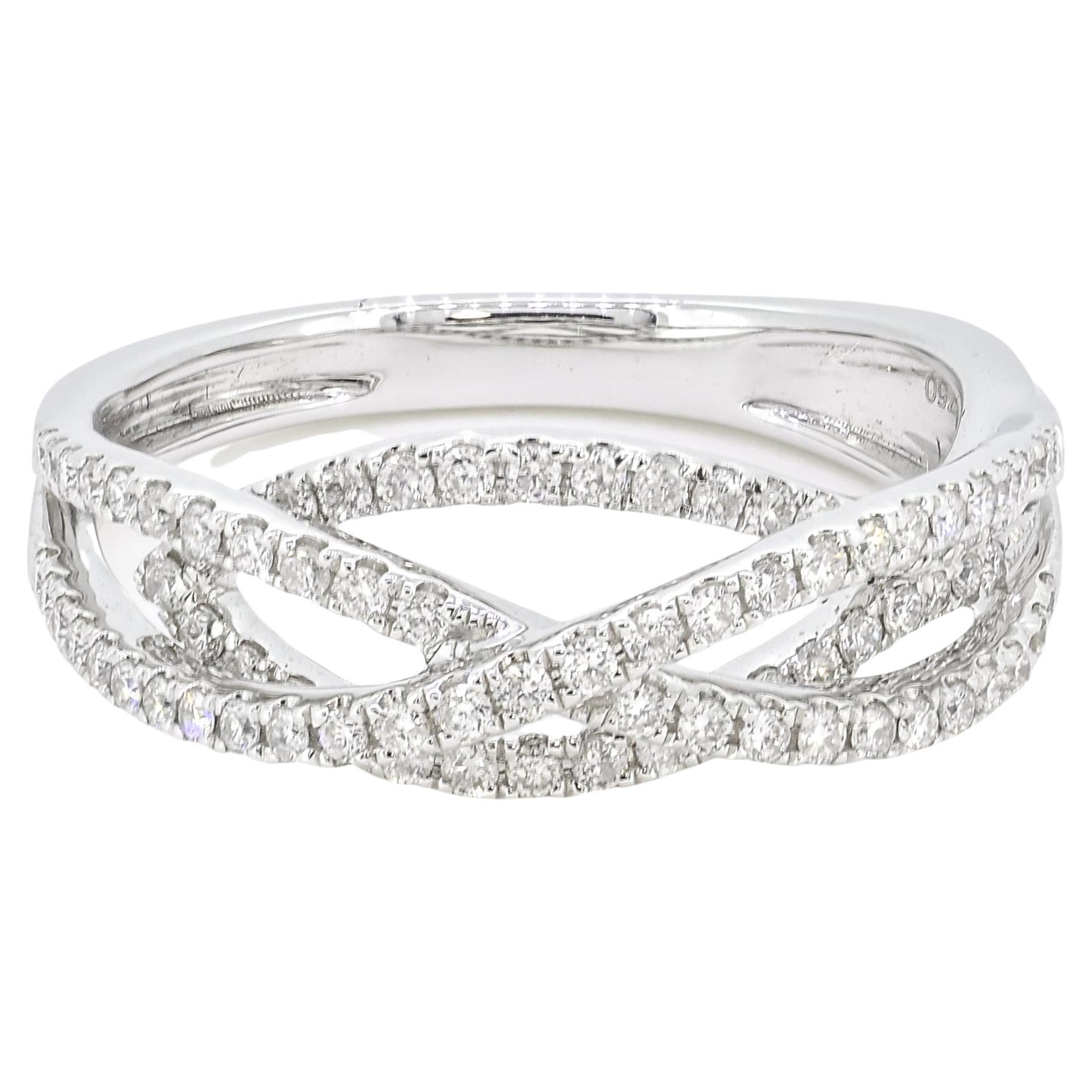 Im Angebot: Natürlicher Diamantring, 18KT Weißgold Statement-Ring, moderner Diamantring  ()