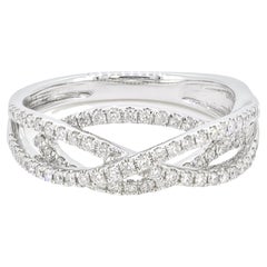 Anillo de diamantes naturales, Anillo de oro blanco de 18 quilates, Anillo de diamantes moderno