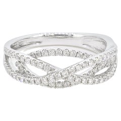 Anneau en diamant naturel, bague fantaisie en or blanc 18 carats, bracelet moderne en diamants 