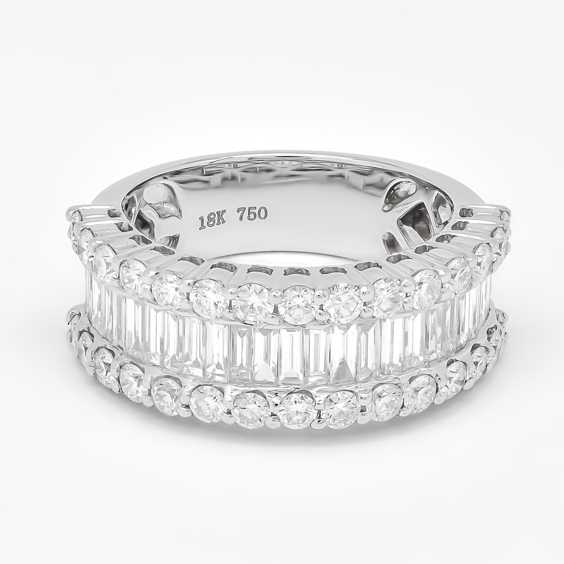 Bague d'éternité en or jaune 18 carats avec diamant naturel de 2,20 carats en vente 7