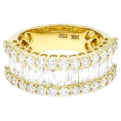 Bague d'éternité en or jaune 18 carats avec diamant naturel de 2,20 carats