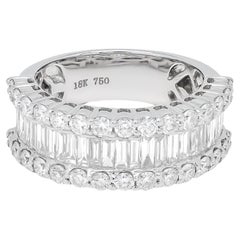 Natural Diamond Band 2.31 Carats 18KT White Gold Half Eternity Band Ring