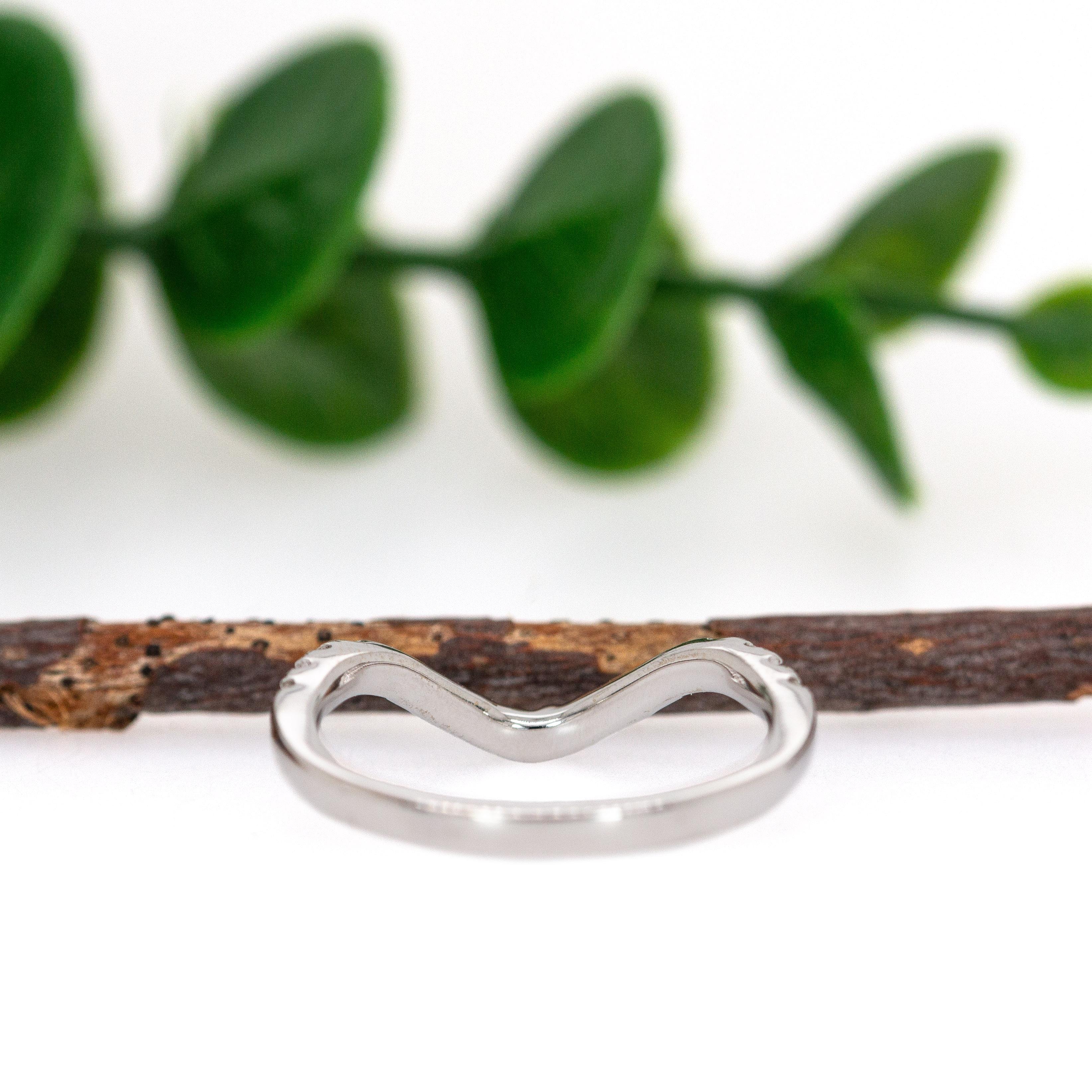 De las mujeres Anillo de diamantes naturales en oro blanco macizo de 14k  Anillos apilables en venta
