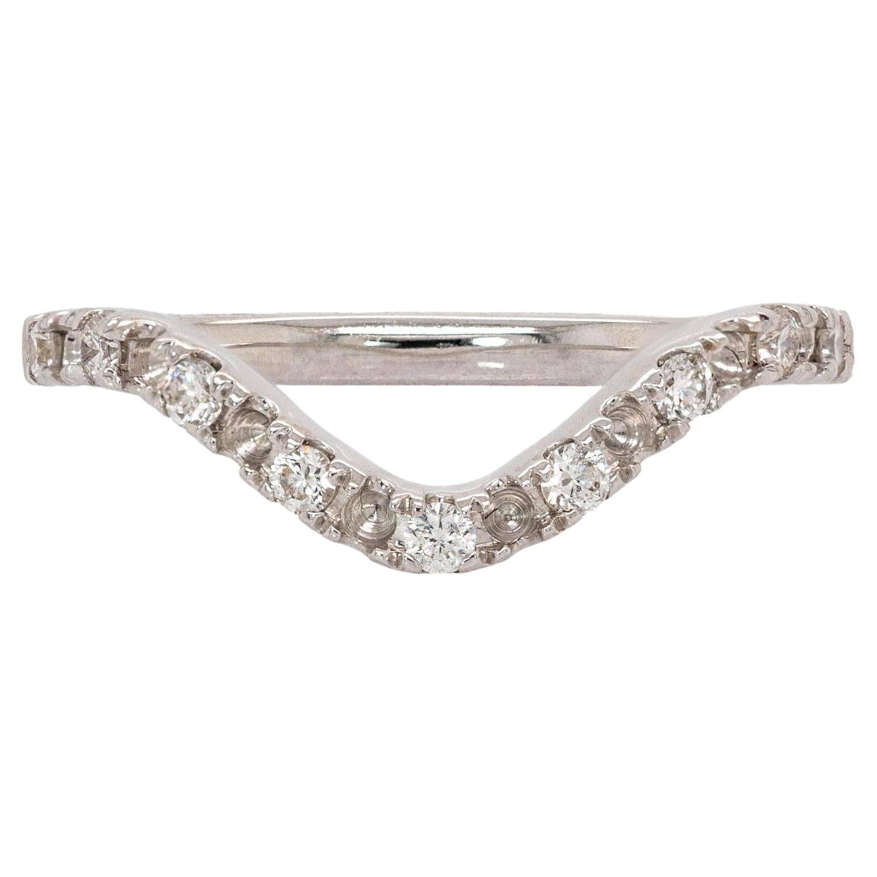 Anillo de diamantes naturales en oro blanco macizo de 14k  Anillos apilables en venta
