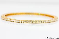 Natural Diamond Bangle 5.20 Carat 18K Yellow Gold VS F/G Bangle Bracelet