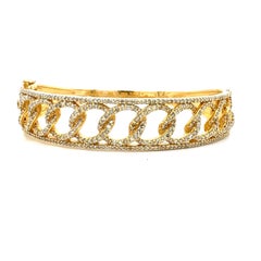 Natural diamond bangle bracelet