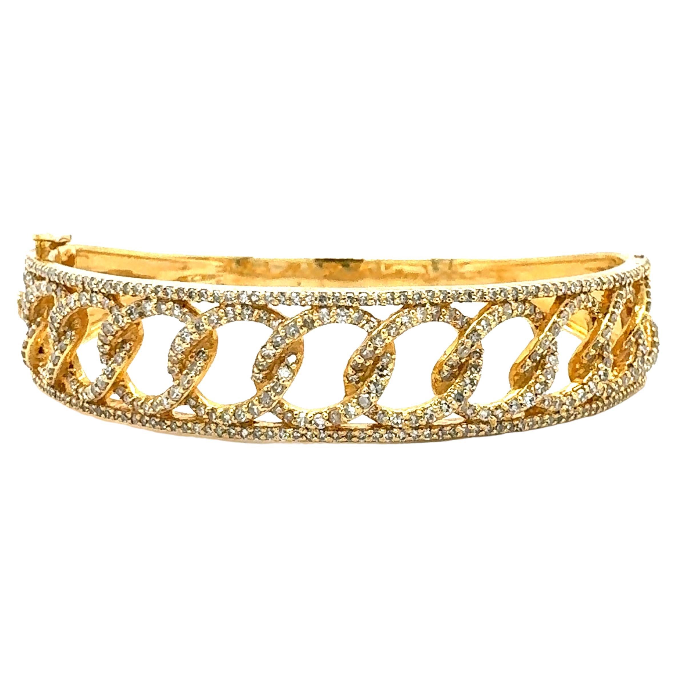 Natural diamond bangle bracelet
