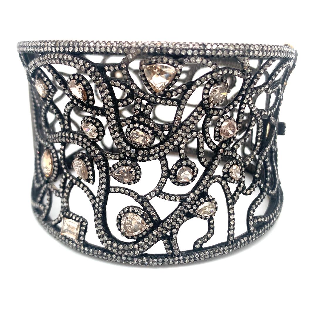 Bracelet en argent sterling orné de diamants naturels Pour femmes en vente
