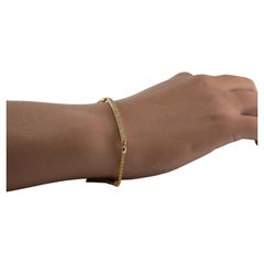 Natural Diamond Bar Bracelet .49 Ctw 14K Gold Chain Adjustable