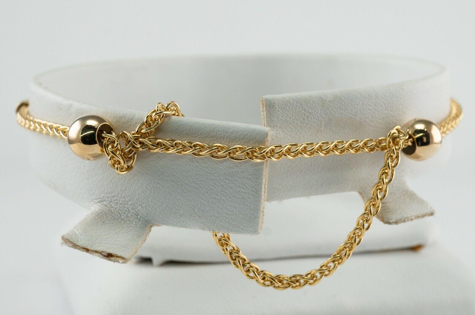 Natural Diamond Bar Bracelet .49 Ctw 14K Gold Chain Adjustable For Sale 4