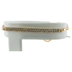 Retro Natural Diamond Bar Bracelet .49 Ctw 14K Gold Chain Adjustable