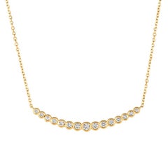 Collier pendentif à chaton en or jaune 14 carats avec diamants naturels et chaîne G SI