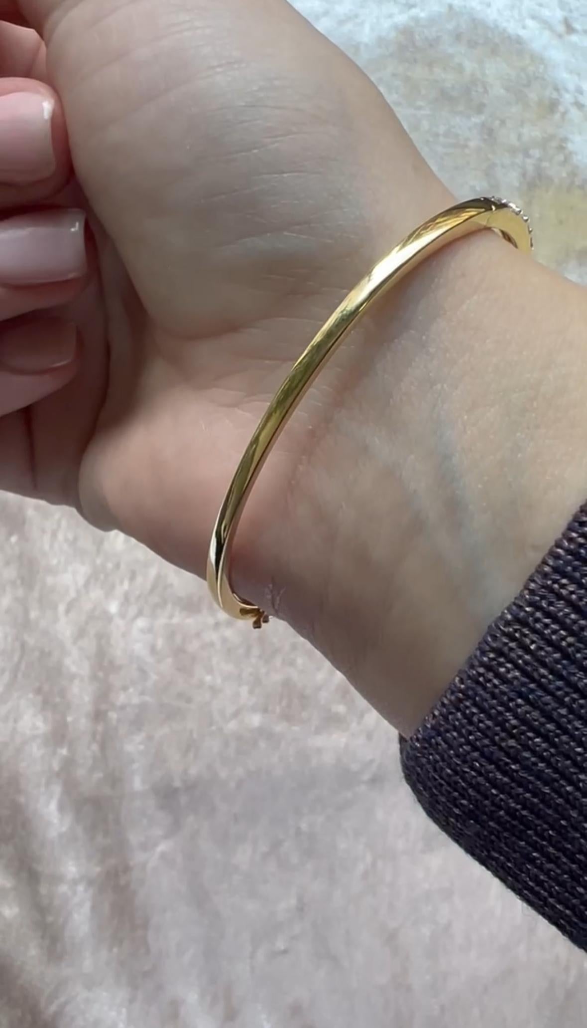 Armreif aus Gelbgold mit natürlichenen Diamanten 1,30 Karat 18 KT im Angebot 2