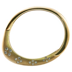 Bracelet jonc en or 14 carats avec diamants naturels de Jean 1,62 TDW