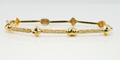 Natural Diamond Bracelet 14K Gold Station Charms
