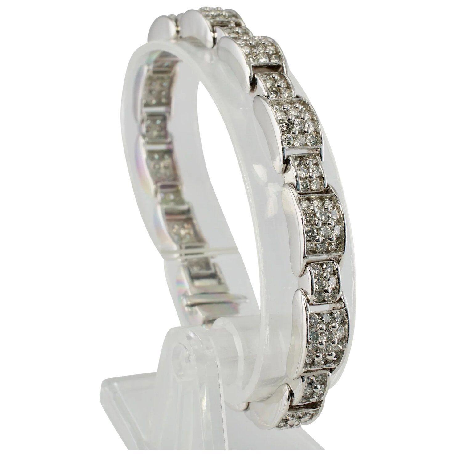 Natural Diamond Bracelet 14K White Gold 6.50 TDW 7.25
