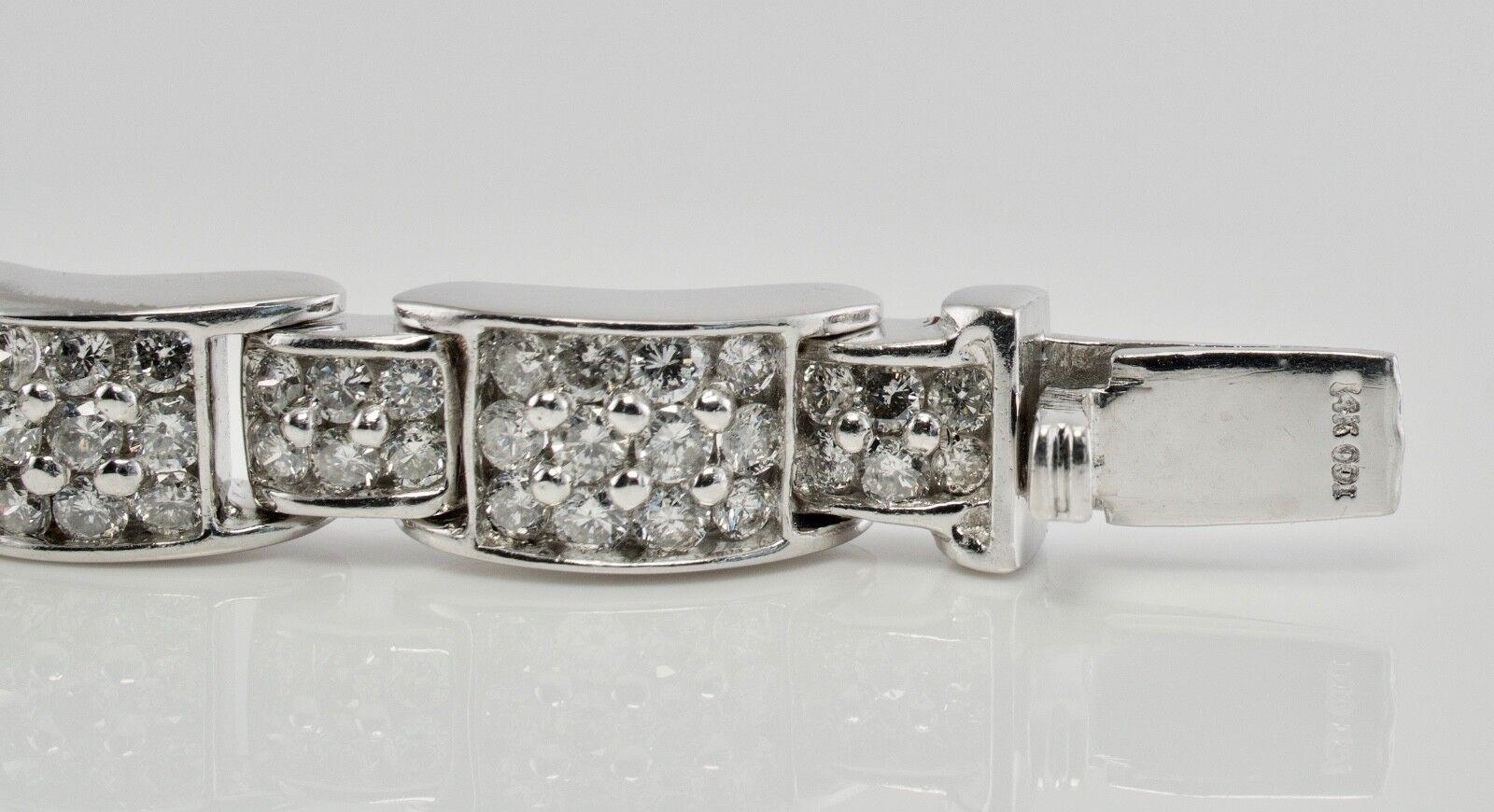 Natural Diamond Bracelet 14K White Gold 6.50 TDW 7.25