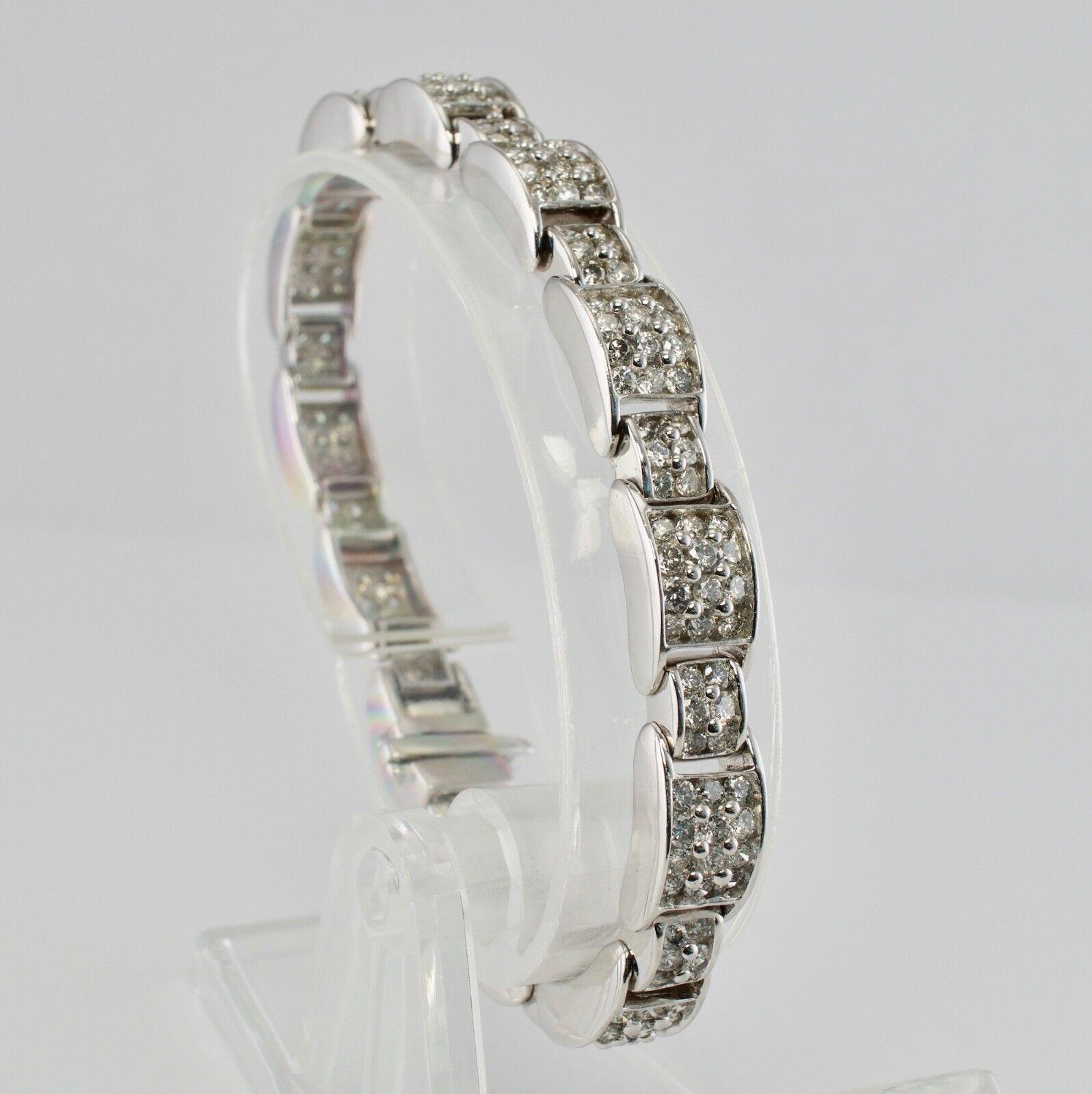 Natural Diamond Bracelet 14K White Gold 6.50 TDW 7.25
